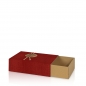 Preview: Schiebdeckelkarton/Geschenkkarton bordeauxrot/natur matt klein "Schöne Weihnachten"