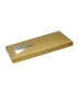 Preview: Faltschachtel mit Sichtfenster für Tafel-Schokolade 100g gold struktur