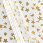 Preview: Klarsichtfolie/Dekofolie/Geschenkfolie Sterne gold 70cmx100m, 28my
