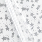 Preview: Klarsichtfolie/Dekofolie/Geschenkfolie Sterne silber 70cmx100m, 28my
