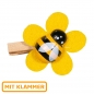 Preview: Wäscheklammer-Set Biene "Sumsi" gelb/schwarz Holz 6 Stk.
