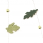 Preview: Geschenkband Filzblätter-Gilande grün mit Perlen auf Draht  Solange Vorrat!