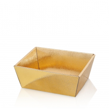 Geschenkkorb gold metallic Lederoptik rechteckig klein