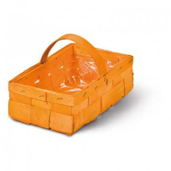 Spankorb orange, 23x14x7/14cm, gefüttert, Einzelstück