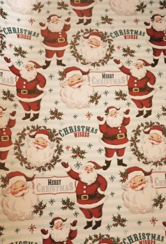 Geschenkpapier Weihnachtsmotive Santa menthol 70cmx2m