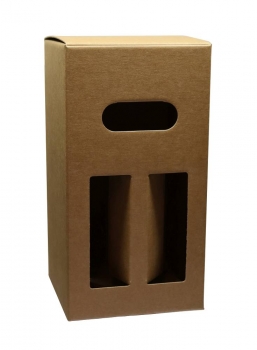 Flaschenträger-Karton Cubotto 4er natur uni für 4x330ml Bierflaschen/Glasflaschen bis 65mm Durchmesser