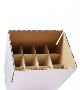 Verpackungskarton/Lagerkarton für 12x100ml Dorica, weiss/braun