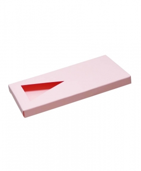 Faltschachtel mit Sichtfenster für Tafel-Schokolade 100g rosa-matt