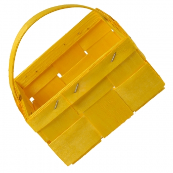 Spankorb gelb quadratisch mit Henkel, 16x16x8/17cm