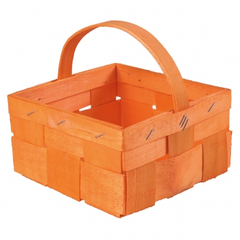 Spankorb orange quadratisch mit Henkel, 16x16x8/17cm