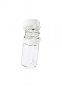 Mini-Gewindefläschchen klarglas 1 ml mit Kunststoff-Sicherheitskappe weiss