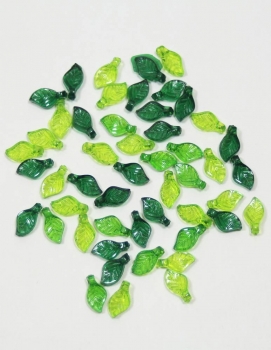 Streu-Deko/Perle Blätter grün-mix, 5x10mm 10g