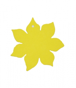 Anhängeschildchen Blume mit 7 Blütenblätter gelb, Pack à 25Stk. solange Vorrat!