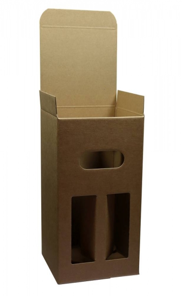 Flaschenträger-Karton Cubotto 4er natur uni für 4x330ml Bierflaschen/Glasflaschen bis 65mm Durchmesser