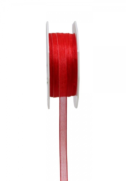 Organza-Geschenkband rot 6mm breit, 25m