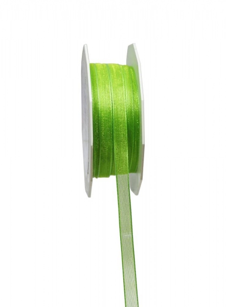 Organza-Geschenkband grasgrün 6mm breit, 25m
