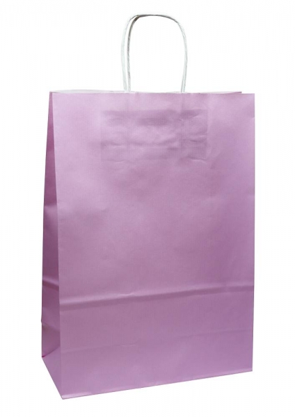 Papier-Tragtasche rosa Papierkordel, 20+10x31cm, 90g2
