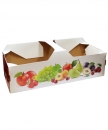 Kartonkorb 2,5kg mit Henkel, zweiseitig bedruckt mit Obst